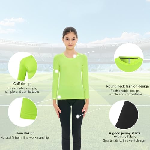 Unisex Kids Compression Shirts Set For Girls & Boys Kids Long Underwear Base Layer Athletic Leggings