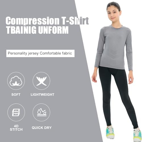 Unisex Kids Compression Shirts Set For Girls & Boys Kids Long Underwear Base Layer Athletic Leggings