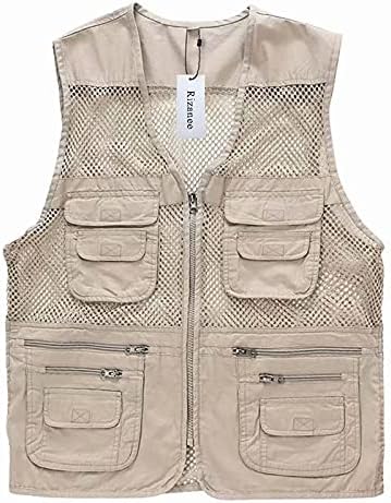 Unisex Mesh Breathable Fishing Vest Multi-Pockets Photography Travel Hiking Waistcoat Jacket for Adults and Youth