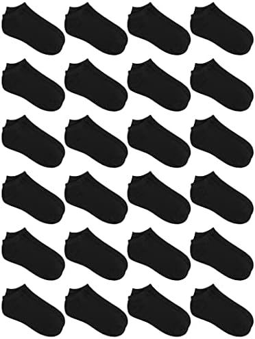 URATOT 24 Pairs Kids' Low Cut Socks - Boys' or Girls' Half Cushion Athletic Ankle Socks