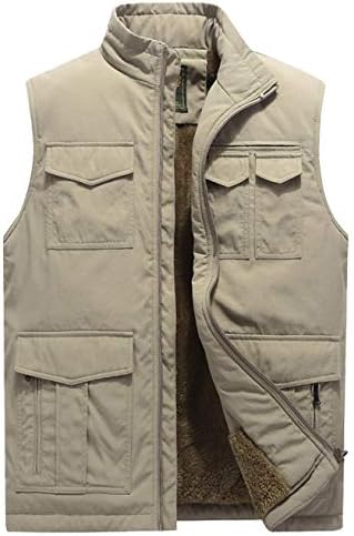 Vcansion Men's Outdoor Casual Stand Collar Padded Vest Coat