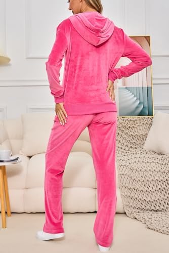 Velour Track Suits For Women Set Fall Sweatsuits 2 Piece
