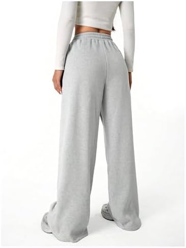 Verdusa Girl's Bowknot Baggy Sweatpants Lightweight Straight Leg Athletic Pants With Pockets