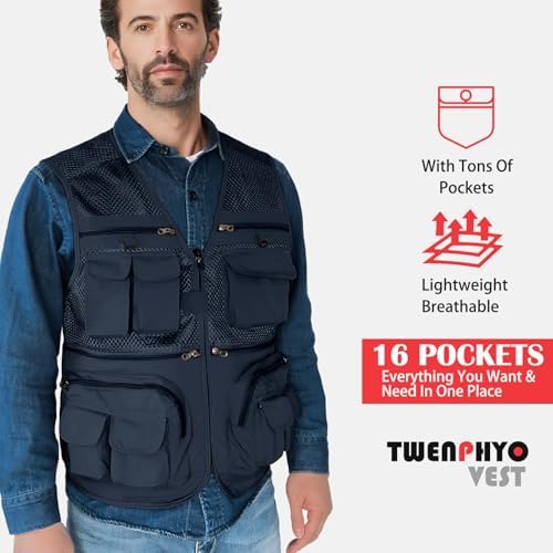 Versatile Men's Summer Vest For Fishing Travel Outdoor Work Safari And Photography With Multiple Pockets
