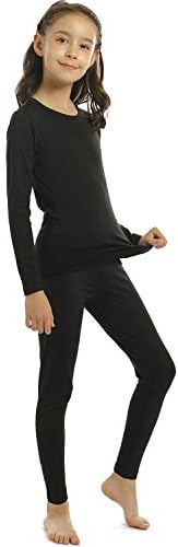 ViCherub Girls Thermal Underwear Set For Kids Long Johns Fleece Lined Base Layer Top & Bottom Cold Winter Thermals