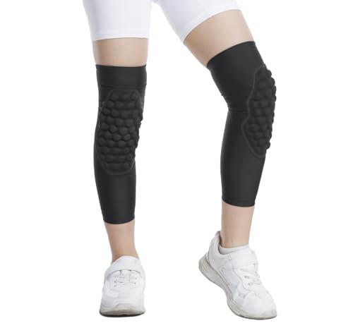 Volleyball Leg Sleeve With Knee Padding For Youth Boys And Girls Compression Wrestling Knee Pads For Kids 1 Pair Black YL