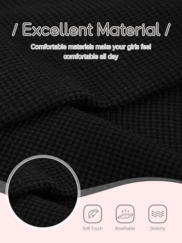 VZV Thermal Underwear For Kids Girls Thermal Underwear Set Waffle Long Johns Cotton Kids Base Layer Top And Bottom For Winter
