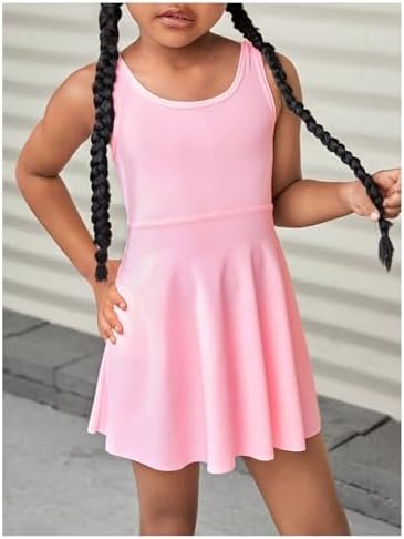 WDIRARA Girl's Tennis Dress Sleeveless Crisscross Back Athletic Workout Tank Dresses