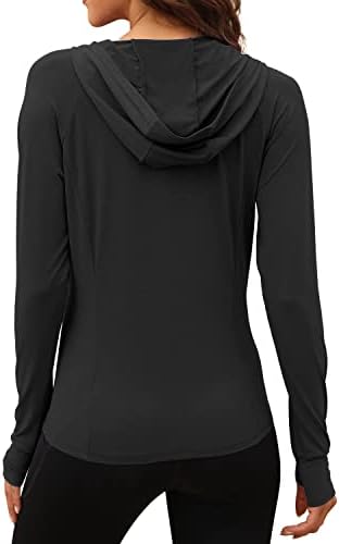 We1Fit Women's UPF 50+ Sun Protection Jacket Hoodie Sun Shirts Hiking Running Athletic Shirt