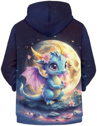 WELLFLYHOM Zip Up Girls Hoodies Graphic 6-16 Long Sleeve Sweatshirt Kangaroo Pocket Full Zip Kids Sweater Top