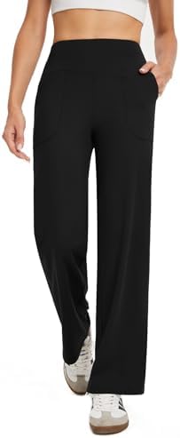 Wide Leg Pants Woman High Waist Yoga Pants With Pockets Loose Stretch Dress Work Sweatpants Casual Lounge