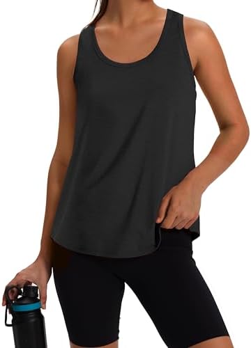 WIHOLL Women's Workout Tank Tops Sleeveless Athletic Racerback For Gym Yoga Running - Summer Fitness Tops Scoop Neck (S-XXL)