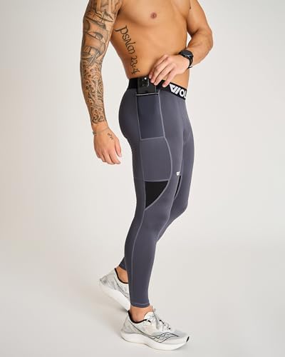 WOLACO Fulton Compression Pant Athletic Baselayer Running Tights For Men