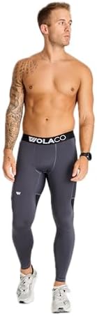 WOLACO Fulton Compression Pant Athletic Baselayer Running Tights for Men