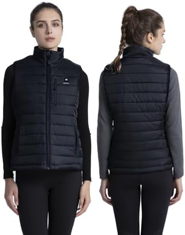 Women Heated Vest With 12000mAh Battery Pack 9 Heated Zones Lightweight Heated Jacket For Outdoor Camping Hunt Ski