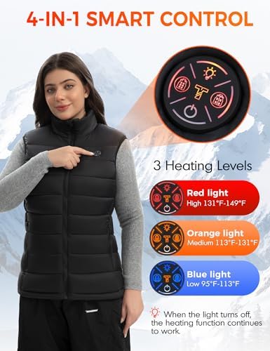 Women Heated Vest With Battery Pack Included 15-Zones Electric Heating Vests Lightweight 7.4V For Outdoor Hiking