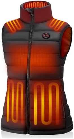 Women Heated Vest with Battery Pack Included 15-Zones Electric Heating Vests Lightweight 7.4V for Outdoor Hiking