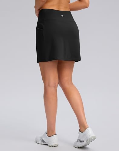 Women's Golf Skirts Skort 4 Side Pockets High Waisted Stretchy Tennis Skirt With Short Athletic Casual