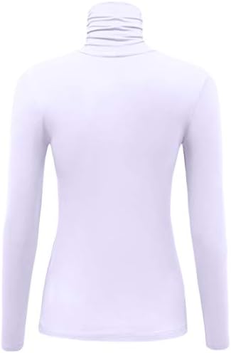 Women's Long Sleeve Lightweight Turtleneck Top Slim Fit Pullover T-Shirt (S-XXL)