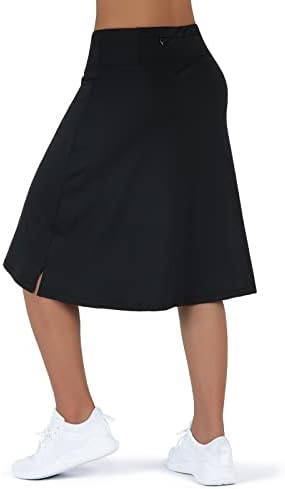 Women's Midi Length Skorts Skirts With 3 Pockets Modest Skirts Women's 24" Knee Length Skort