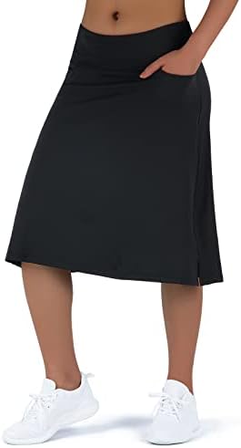 Women's Midi Length Skorts Skirts with 3 Pockets Modest Skirts Women's 24" Knee Length Skort