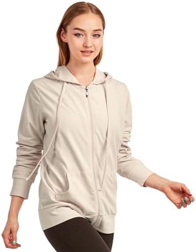 Women's Thin Cotton Zip Up Hoodie Jacket