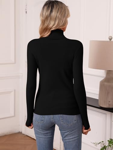 Women's Turtleneck Long Sleeve Shirts Fall Fashion Basic Thermal Underwear Tops Winter Clothes 2025