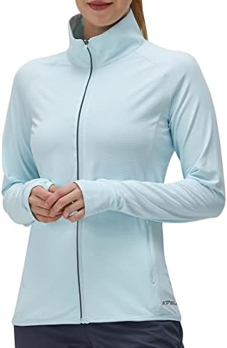 Women's UPF 50+ UV Sun Protection Clothing Long Sleeve Athletic Hiking Shirts Lightweight SPF Zip Up Outdoor Jacket