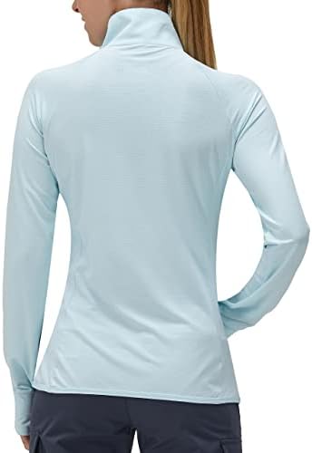 Women's UPF 50+ UV Sun Protection Clothing Long Sleeve Athletic Hiking Shirts Lightweight SPF Zip Up Outdoor Jacket