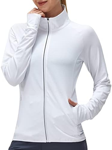 Women's UPF 50+ UV Sun Protection Clothing Long Sleeve Athletic Hiking Shirts Lightweight SPF Zip Up Outdoor Jacket