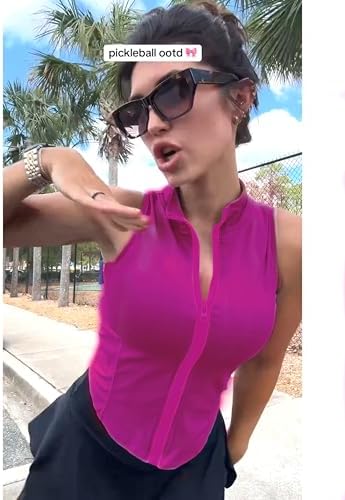 Women's Workout Activewear Vests Cropped Sleeveless Yoga Athletic Golf Shirt Tank Tops