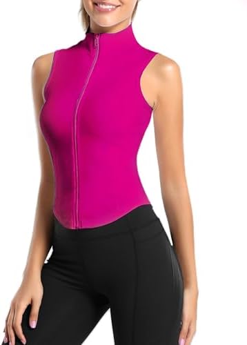 Women's Workout Activewear Vests Cropped Sleeveless Yoga Athletic Golf Shirt Tank Tops