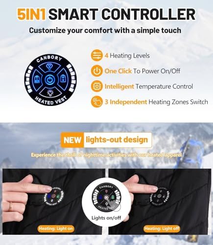 Womens Heated Vest 5IN1 Smart Controller Electric Heating Jacket Coat Vests Gifts For Women