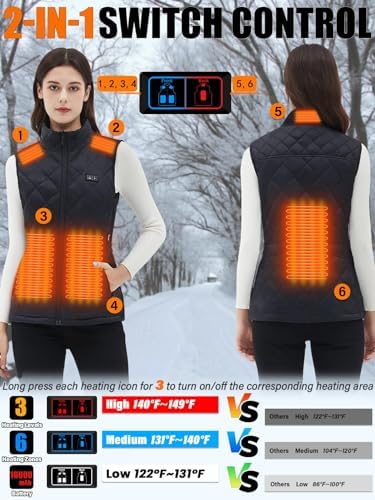 Womens Heated Vest With Battery Pack Included-16000mAh Electric Heating Vest USB Lightweight Heating Clothing