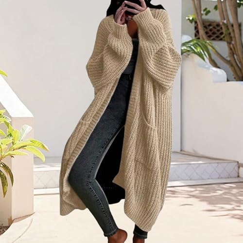 Womens Long Cardigan Sweaters Open Front Cardigan Oversized Knit Chunky Sweater Fall Winter Coat Outwear