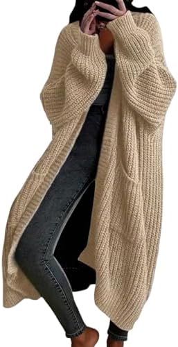 Womens Long Cardigan Sweaters Open Front Cardigan Oversized Knit Chunky Sweater Fall Winter Coat Outwear