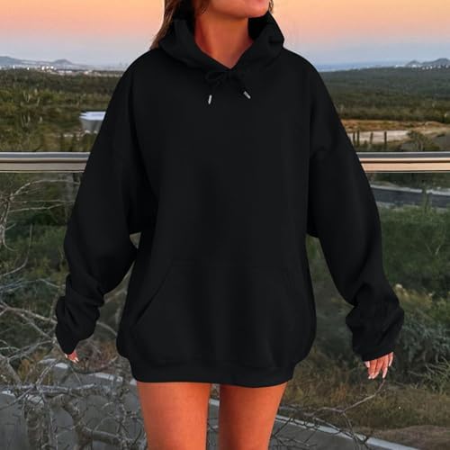 Womens Oversized Hoodies Fleece Sweatshirts Long Sleeve Sweaters Spring Outfits Lightweight Fall Winter Clothes