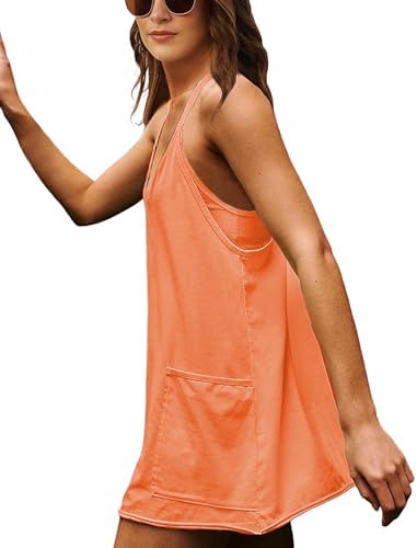 Womens Sleeveless Athletic Hot Shot Mini Dress With Built-in Shorts Sundress