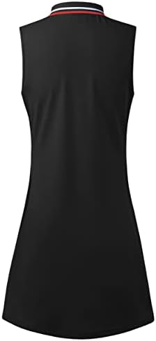 Womens Sleeveless Golf Tennis Dresses With Inner Shorts＆Pockets For Workout Exercise
