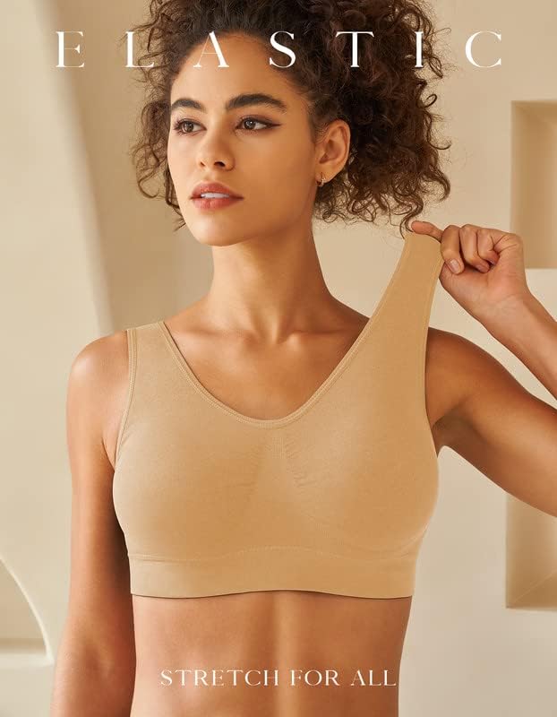 Womens Sports Bras Yoga Comfort Seamless Stretchy Sports Bra For Women 3 Pack