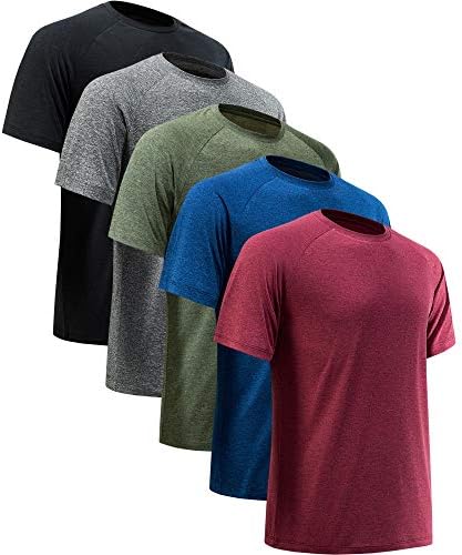 Workout Shirts for Men Short Sleeve Quick Dry Athletic Gym Active T Shirt Moisture Wicking