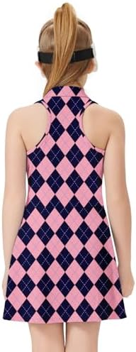 WOWENY Girls Tennis Dress Polo Sleeveless Golf Outfit Kids Workout Sets Athletic Dress With Shorts Pockets 4-14 Years