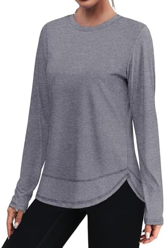 XIEERDUO Women's Workout Tops Long Sleeve Quick Dry UPF 50+ Sun Protection Shirts For Hiking Running S-3XL