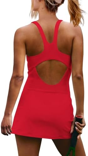 Yanekop Womens Tennis Dress With Built In Shorts Golf Dress Athletic Outfits Yoga Active Workout Dresses