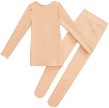 YEAHDOR Kids Boys Girls Thermal Underwear Long Sleeve Fleece-Lined Top With Leggings Set Base Layer Outfits