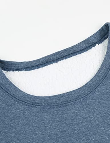 Yeokou Women Warm Sherpa Lined Fleece Crewneck Sport Sweatshirt Pullover Loungewear