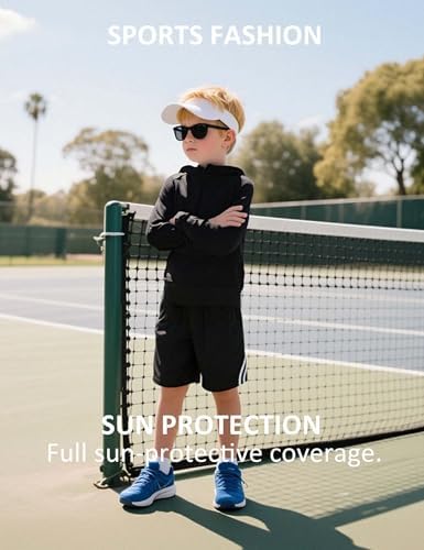 Yesfashion Kids Boys Girls Active Sun Protection Shirt Jackets Lightweight Hooded Cooling Shirt Tennis Running Outdoor