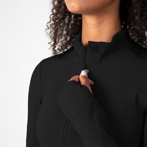 YITTY Active Women's Ultraluxe Full Zip Jacket Athleisure 4-Way-Stretch Thumbholes