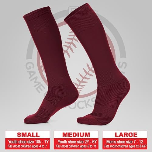 Youth Baseball Socks And Belt Set – Baseball Or Softball Socks And Adjustable Belt