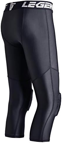 Youth Basketball Compression Pants With Knee Pads 3/4 Capri Padded Leggings Sport Tights For Kids Boys Girls